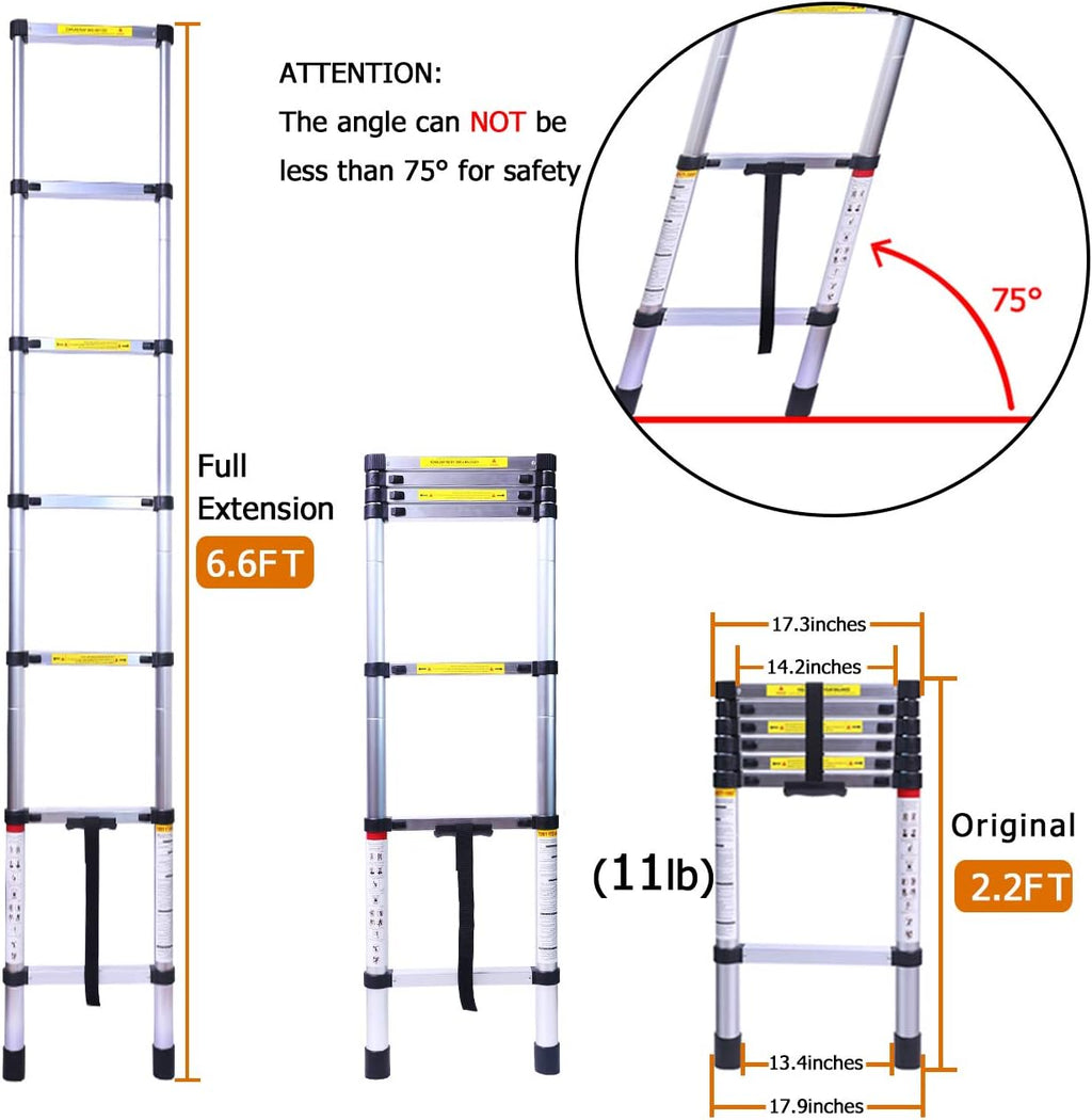 6.6FT Aluminum Telescoping Ladder M43094