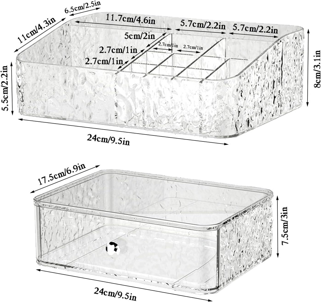Clear PET Stackable Makeup Organizer Tray Set B188594