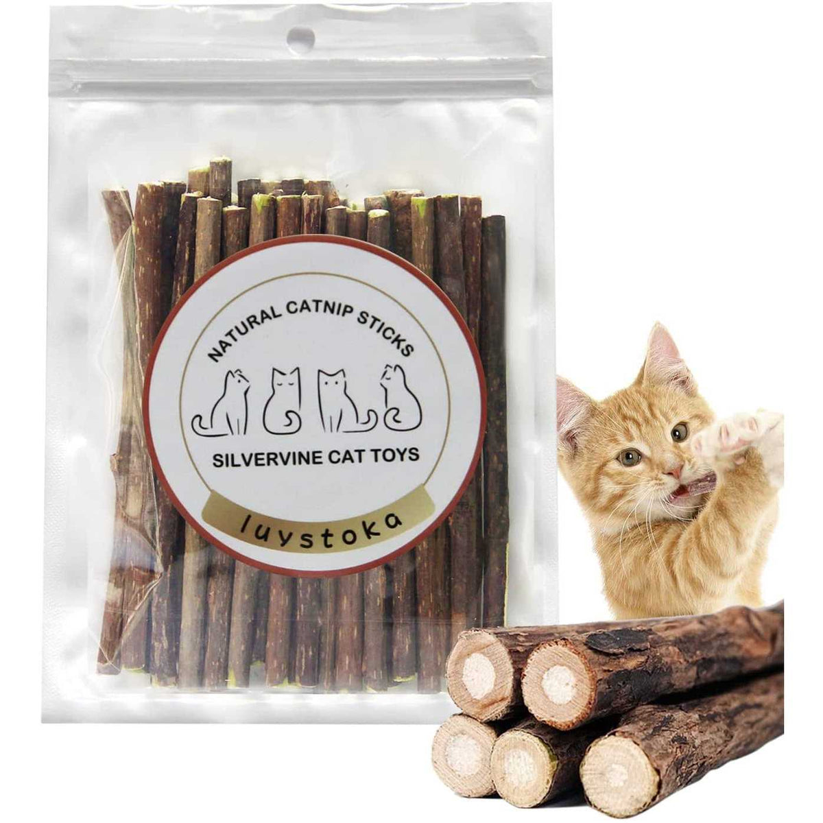30pcs Catnip Silvervine Sticks Kitten Chew Toys R3968