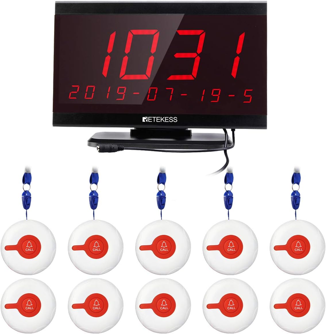 Caregiver Pager, Nurse Alert System, 10 Waterproof Lanyard Pagers X108
