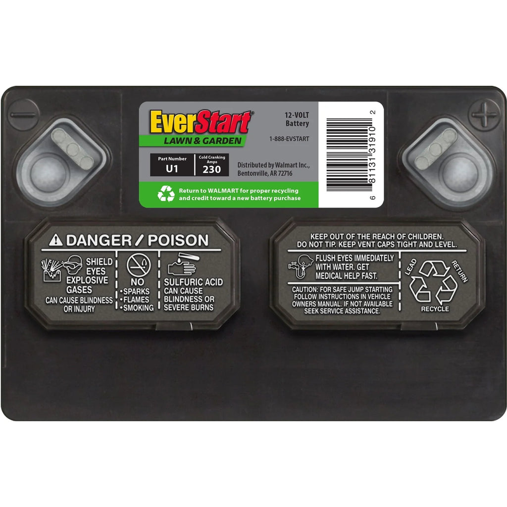 Lead Acid Lawn & Garden Battery, Group Size U1 12 Volt, 230 CCA Z7757