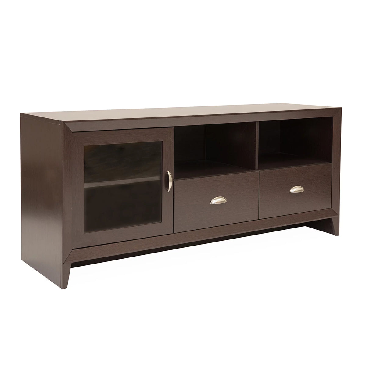 55" Modern TV Stand with Storage, Wenge Brown C1171
