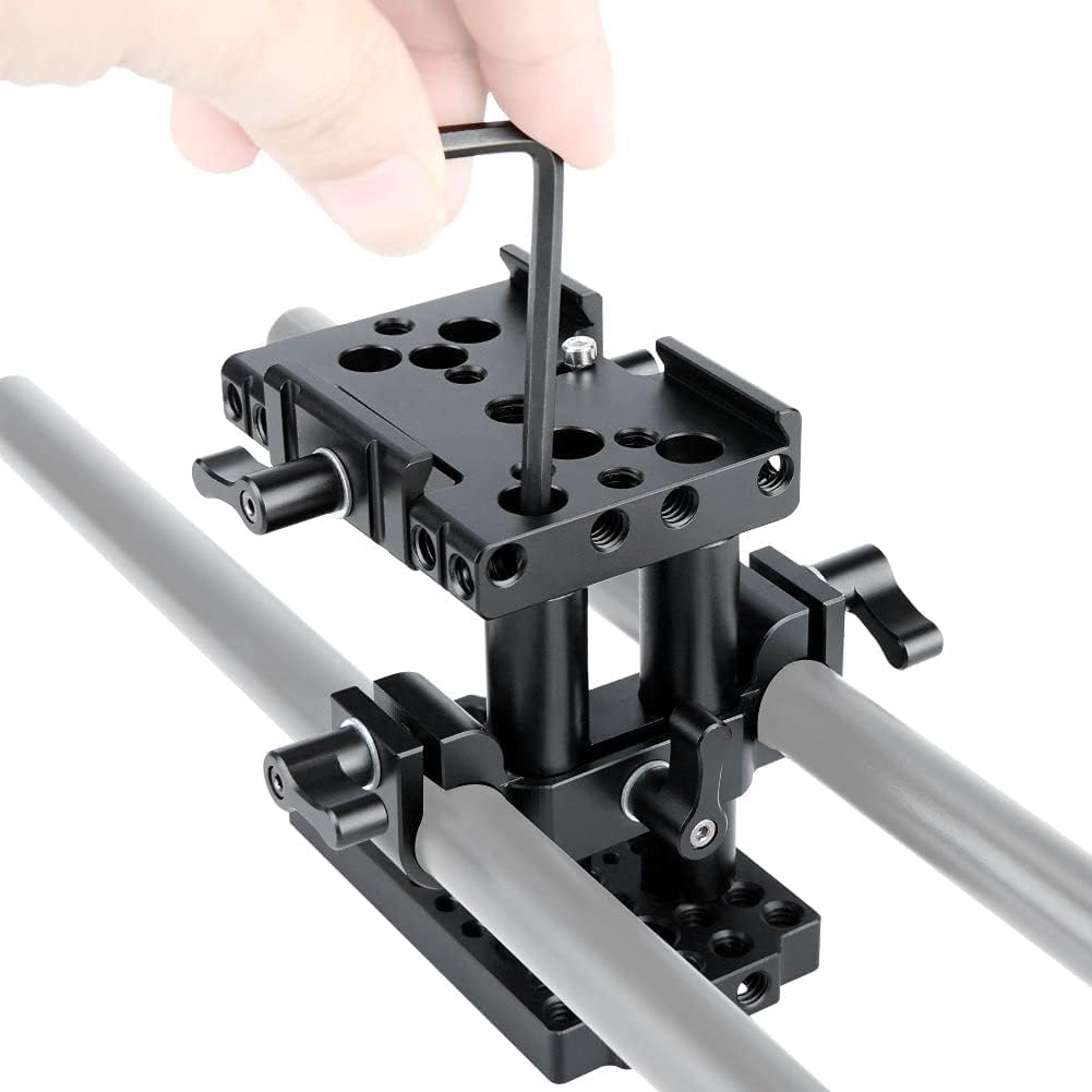 15mm Rail Riser Rig System Quick Release Base Kit with QR Plate Rod Riser Clamp Short Rods G78132