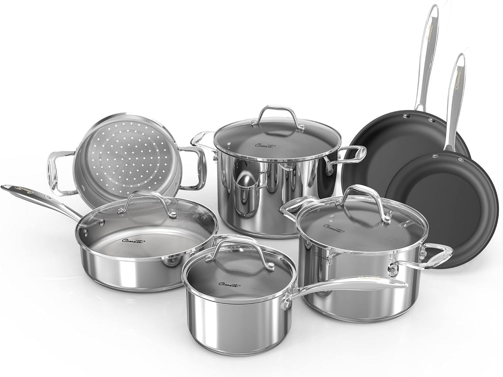 11pc Stainless Steel Cookware Set O45671