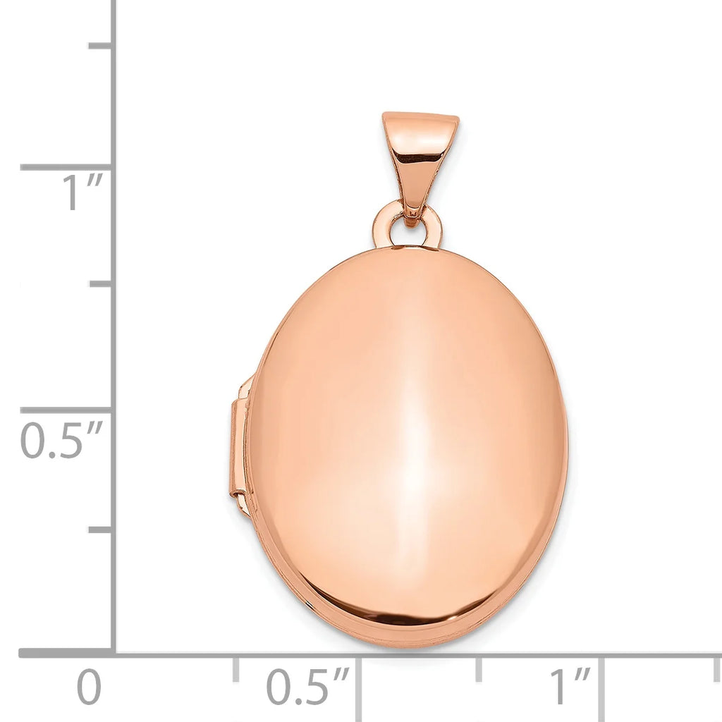 14k Rose Gold Polished 21mm Oval Locket W576125