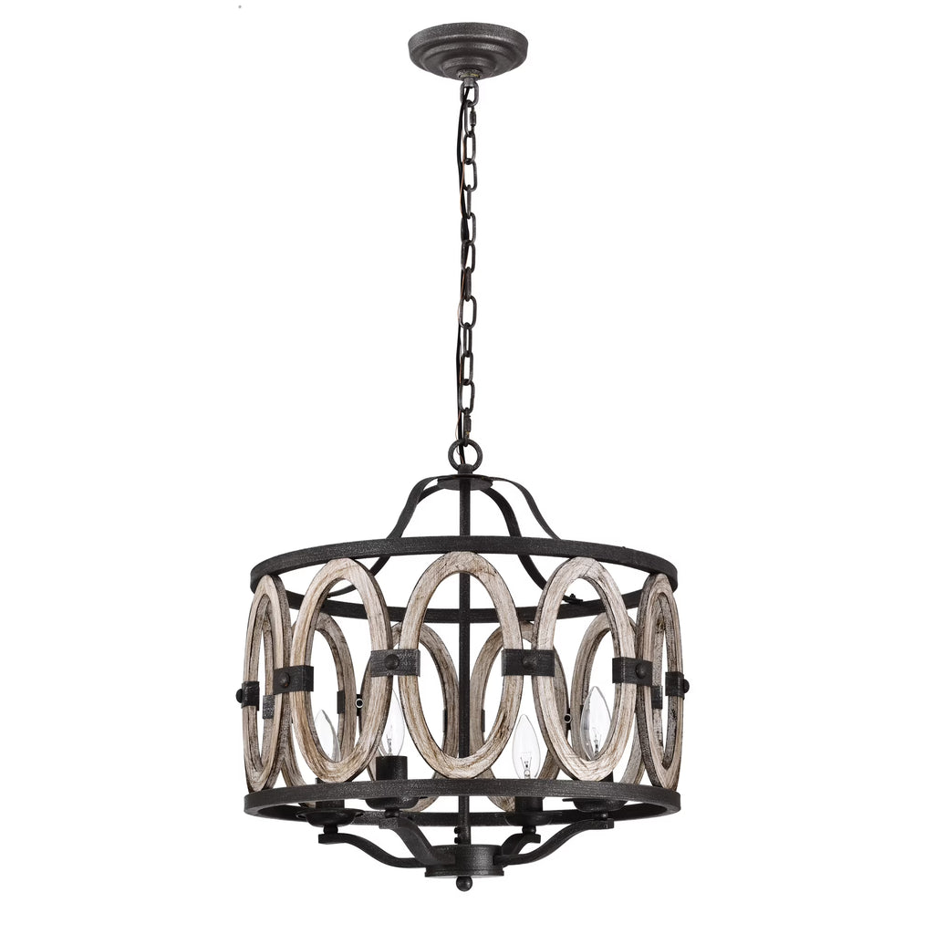 Faux Drift Wood 18inch Pendant Ceiling Lighted Chandelier P28371