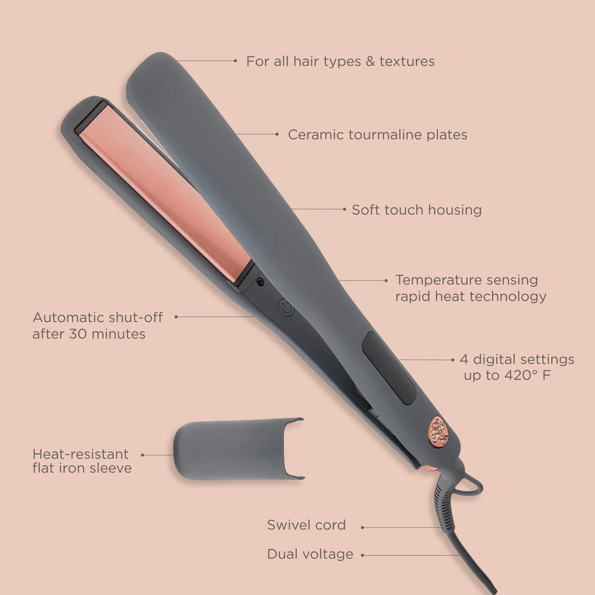 Ceramic Tourmaline Flat Iron O95395