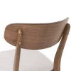 Light Beige and Walnut 7 Piece Fabric Upholstered Wood Dining Set U5253