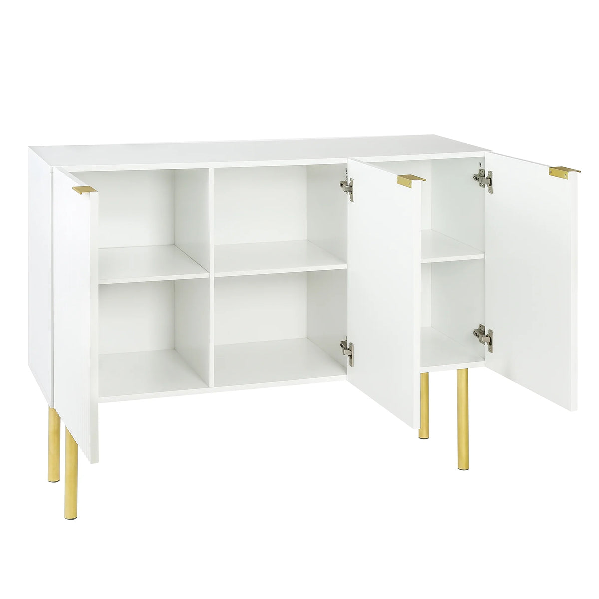 White Buffet Sideboard Cabinet with Gold Metal Legs U5111