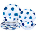16 Pcs Melamine Dinnerware Set Plates Bowls Cups Unbreakable L3731