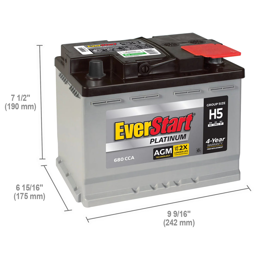 AGM Automotive Battery Group Size H5 12 Volt 680 CCA F22588