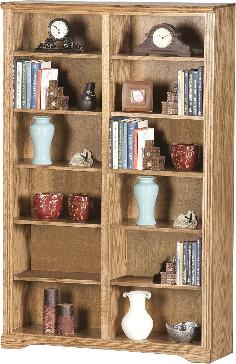 Cherry Finish Double Wide Bookcase Z88650