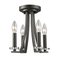 Semi Flush 4 Light Bronze Crystal Candelabra Bulb 11 inch 240 Watts N784