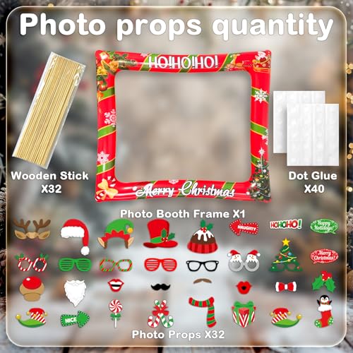 Christmas Photo Booth Props Inflatable Frame 32Pcs D732
