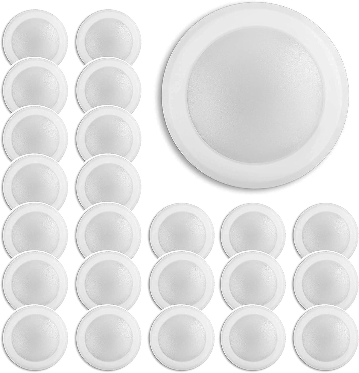(24 Pack) 7.5 Flush Mount Dimmable LED Disk Light, 15W, 120V, 2700K Warm White, White Trim U33651