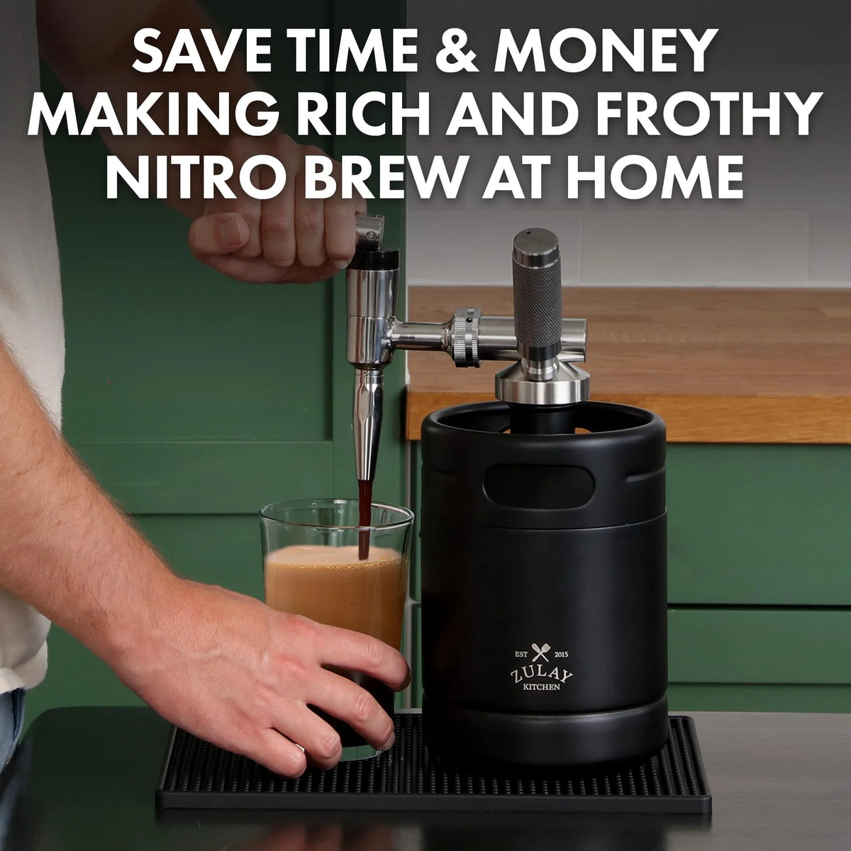 1 Gallon Cold Brew Coffee Maker with Thick Glass, Stainless Steel Mesh Filter and Spigot B519117