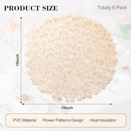Gold Vinyl Placemats Set of 6 Y381150