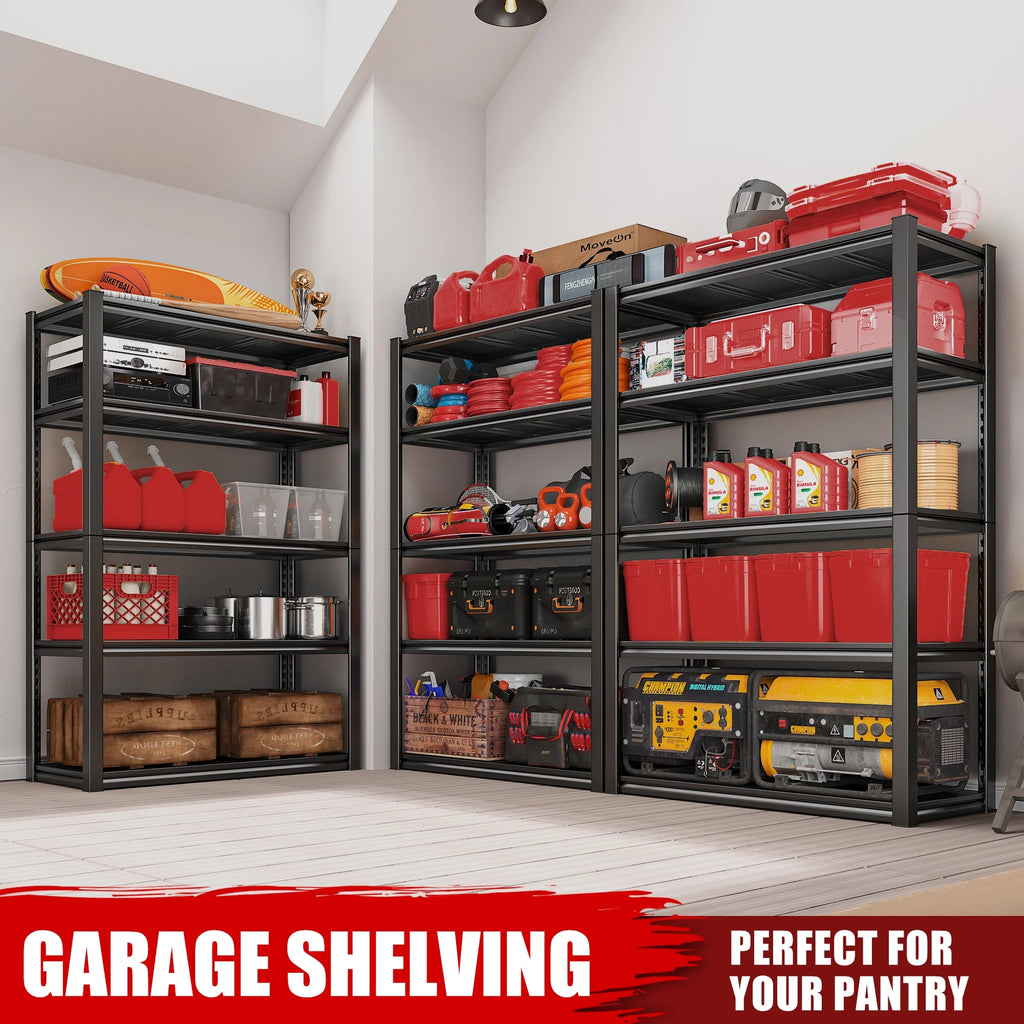 5-Shelf Heavy Duty Adjustable Metal Shelving Unit Black F7179
