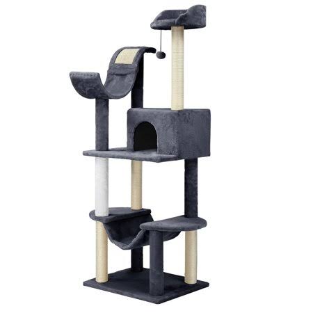 Gray Cat Tree & Condo Scratching Post Tower S55636