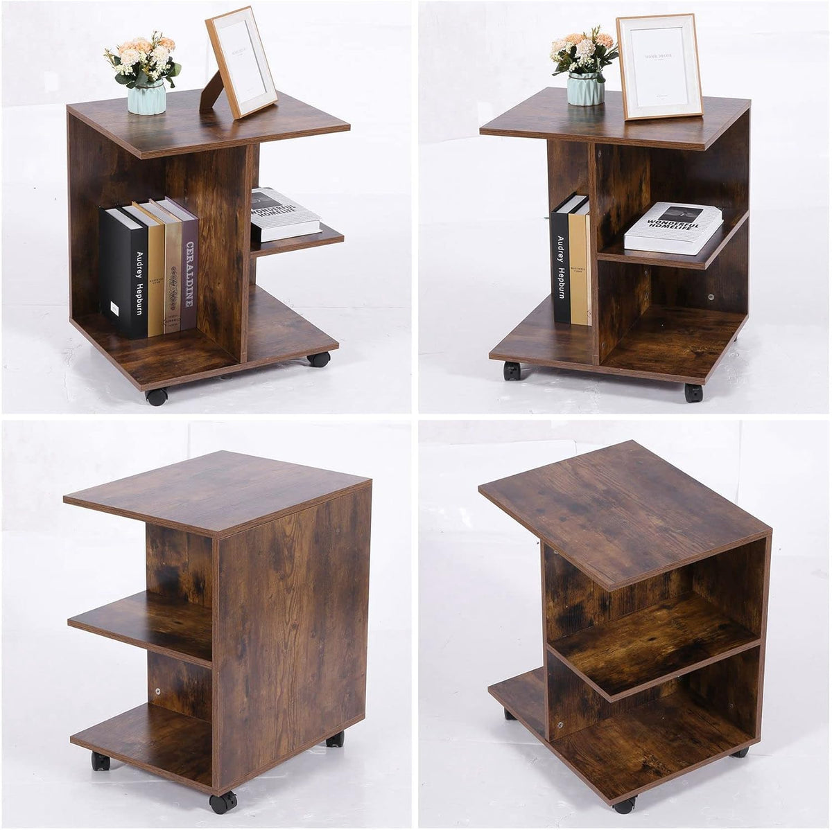 Rolling Nightstand with Open Shelf E313849