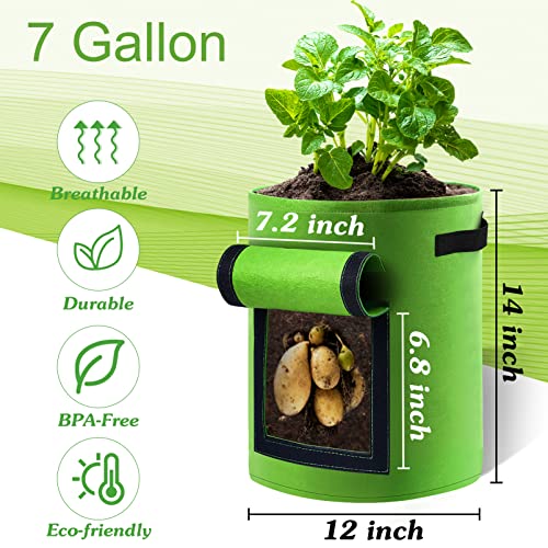 2 Pack 7 Gallon Potato Grow Bags with Handles and Access Flap Q540476
