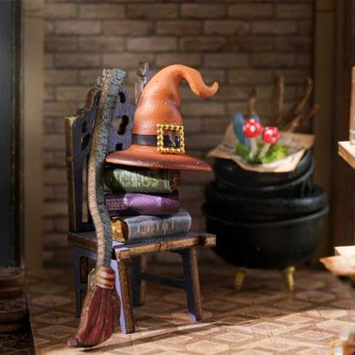 DIY Dollhouse Miniature Wooden Furniture Kit with Dust Proof Cover and Music Box M651