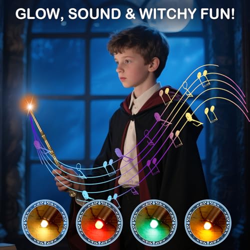 Light Up Magic Wand with Sounds, 2 Pack, Black & Brown I8763