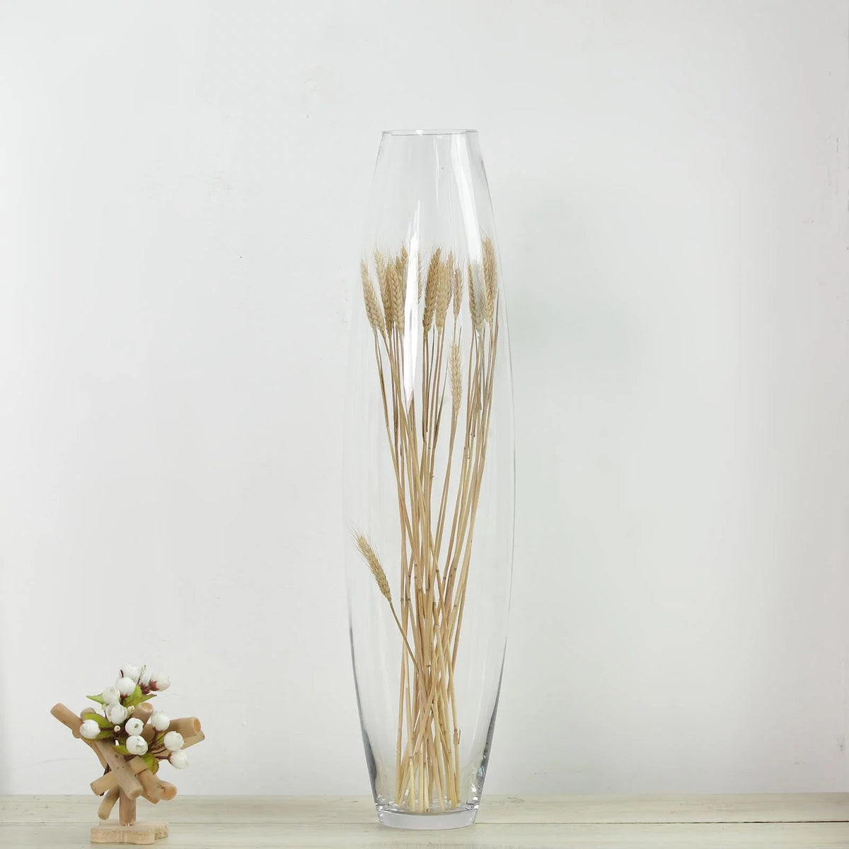 31" Tall Tapered Cylinder Glass Vase Clear O366