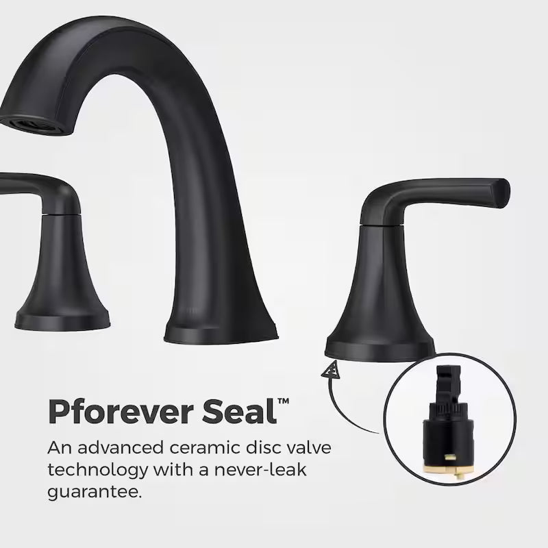 8 in. Widespread Double Handle Bathroom Faucet Matte Black T8574