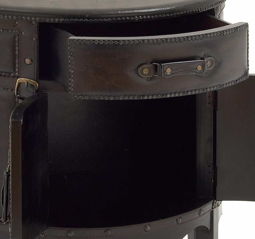 Wood Leather Cabinet N213