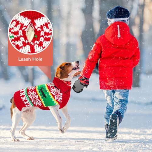 Grey Dog Christmas Sweater with Leash Hole J110700