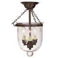 3-Light Semi Flush Mount with Star Glass R674362