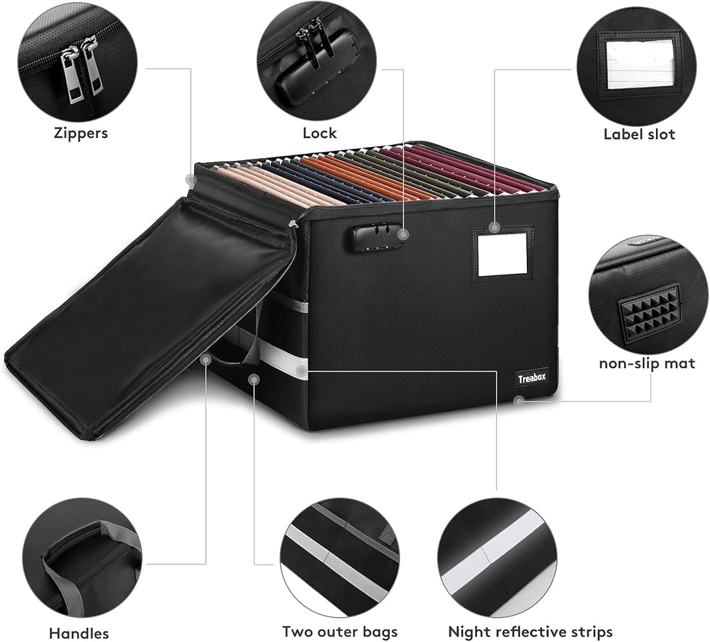 Fireproof File Storage Box with Lock, Pack of 2 A591