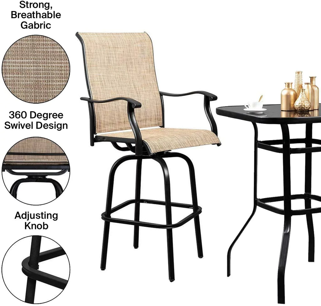 3 Piece Porch Furniture Set with Glass Table P395