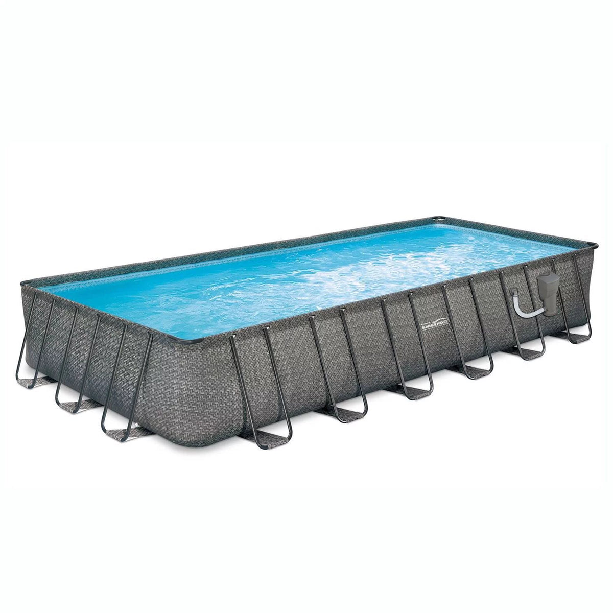 24 x 12 x 4.5' Rectangle Above Ground Frame Swimming Pool Set N8898