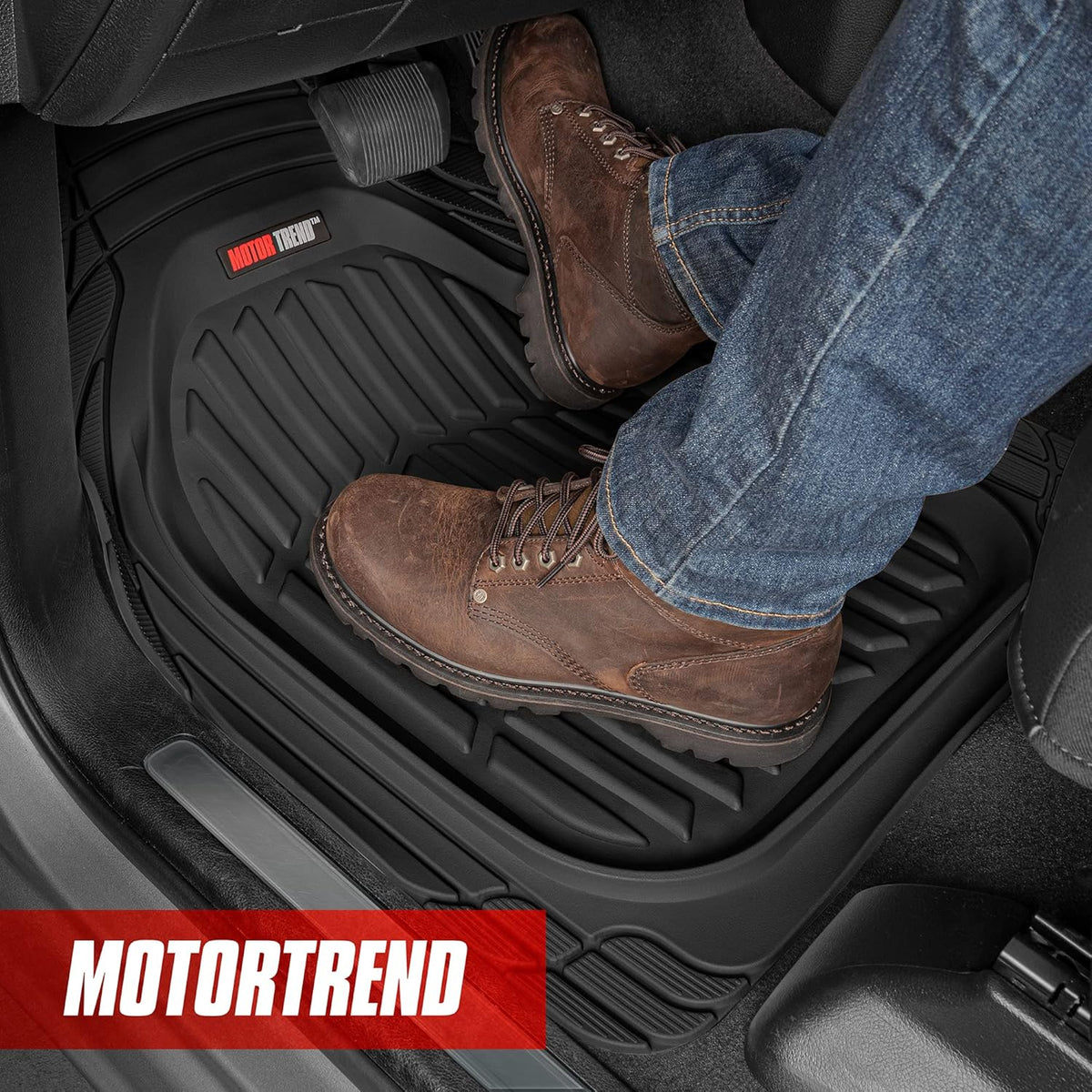All Weather Rubber Car Floor Mats with Cargo Liner Full Set U51158