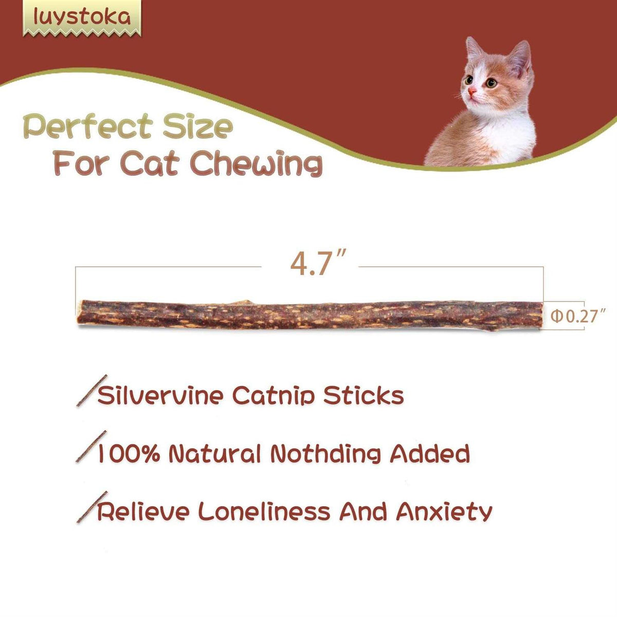 30pcs Catnip Silvervine Sticks Kitten Chew Toys R3968