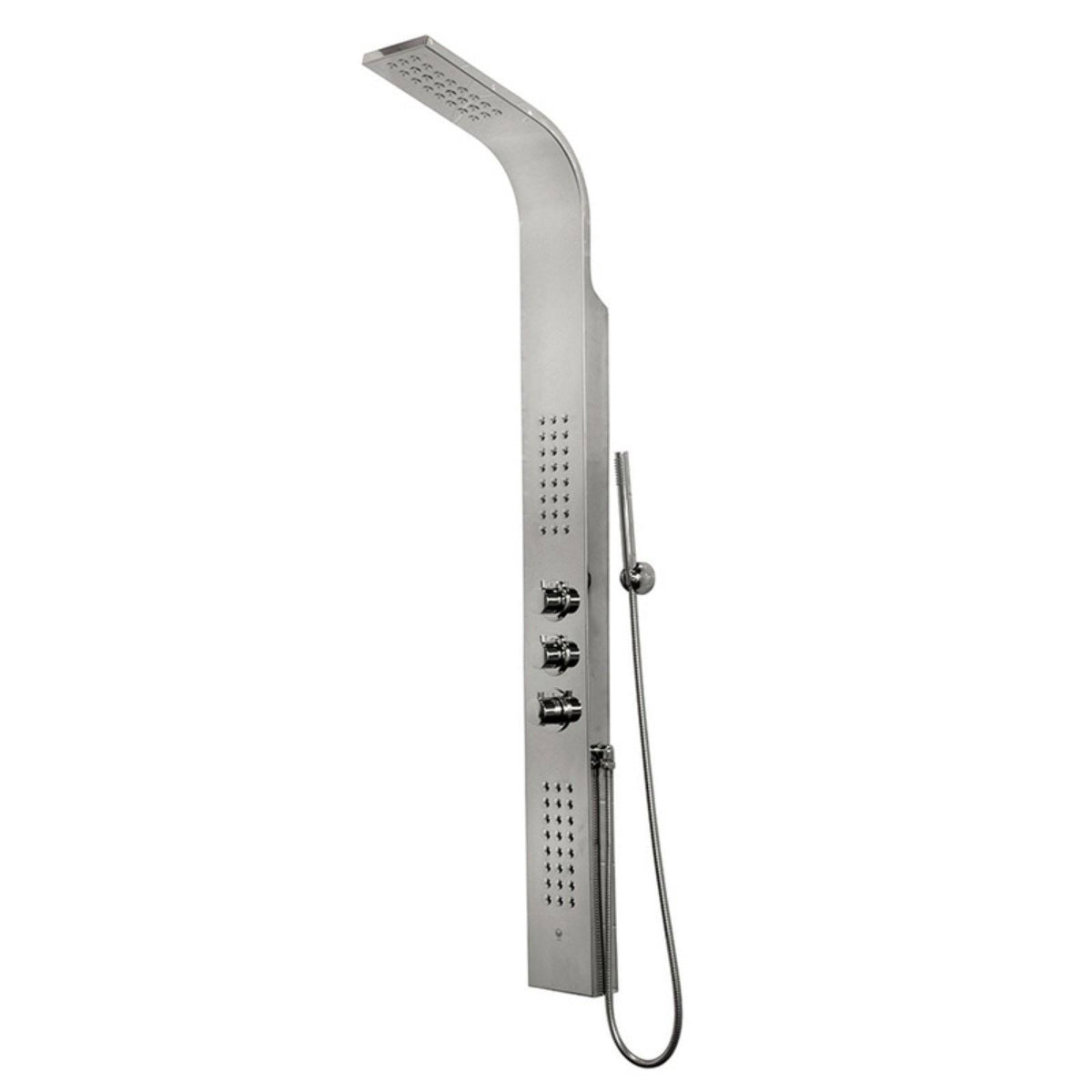 Chrome Shower Panel with Rain Head Massage System Q811598