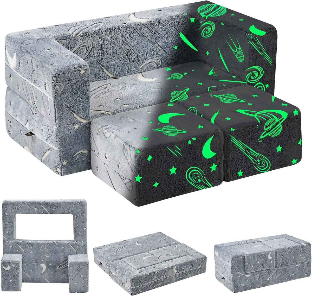 Glow in The Dark 3 in 1 Kids Sofa F963549