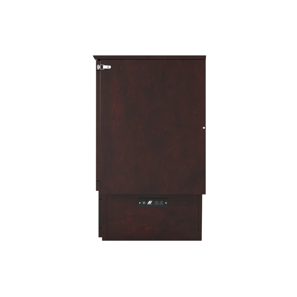 Queen Solid Wood Murphy Bed Chest with Mattress in Espresso X6488