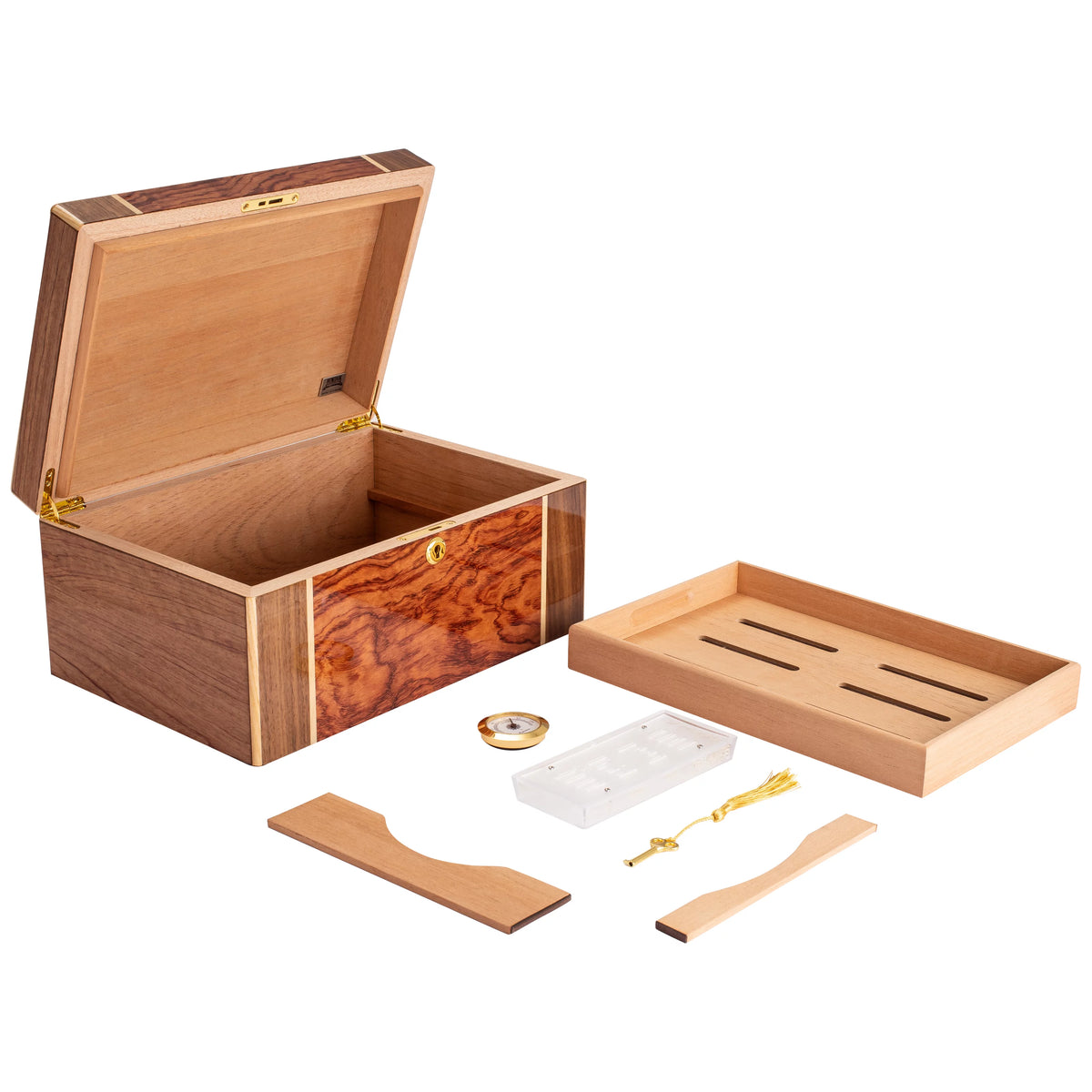 Desktop Cigar Humidor, High-Gloss Walnut O422