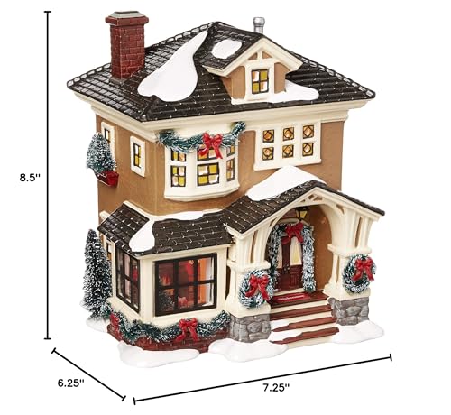 Porcelain Snow Village Lit House Y41194