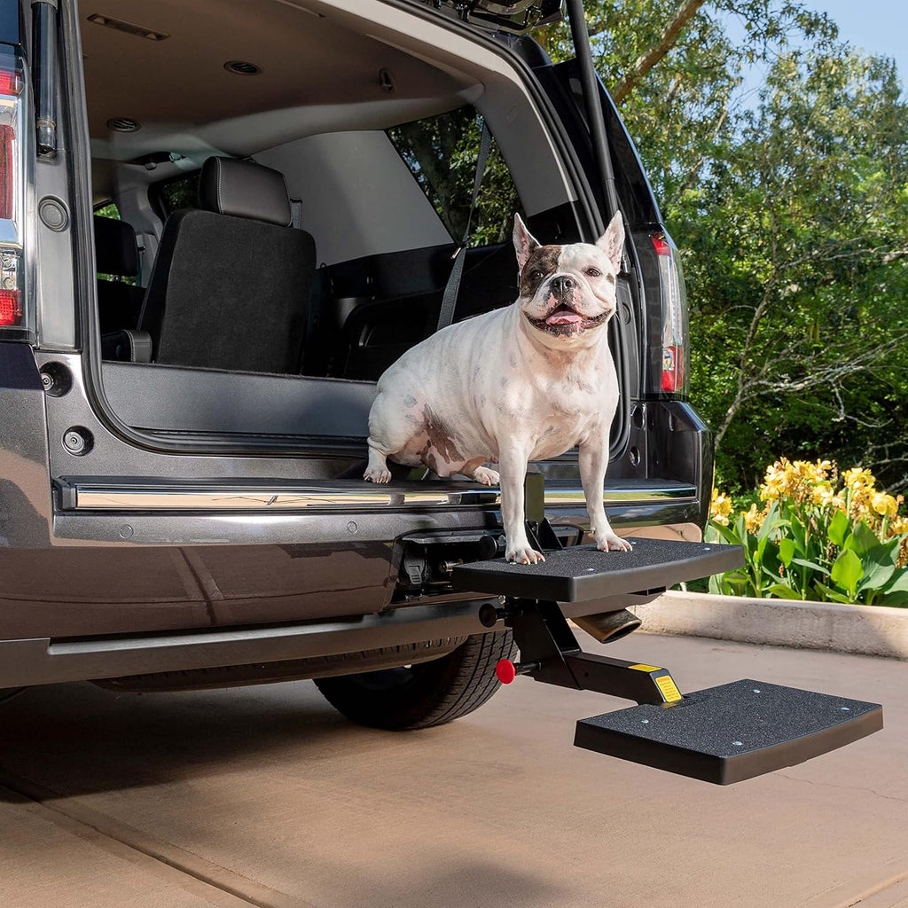 Dog Hitch Step for 2 Inch Vehicle Hitch, Folds Down, Supports Pets up to 200 lb E376
