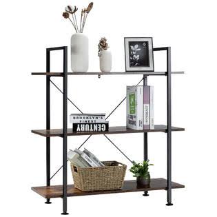 Rustic Brown 3-Tier Bookshelf F734500