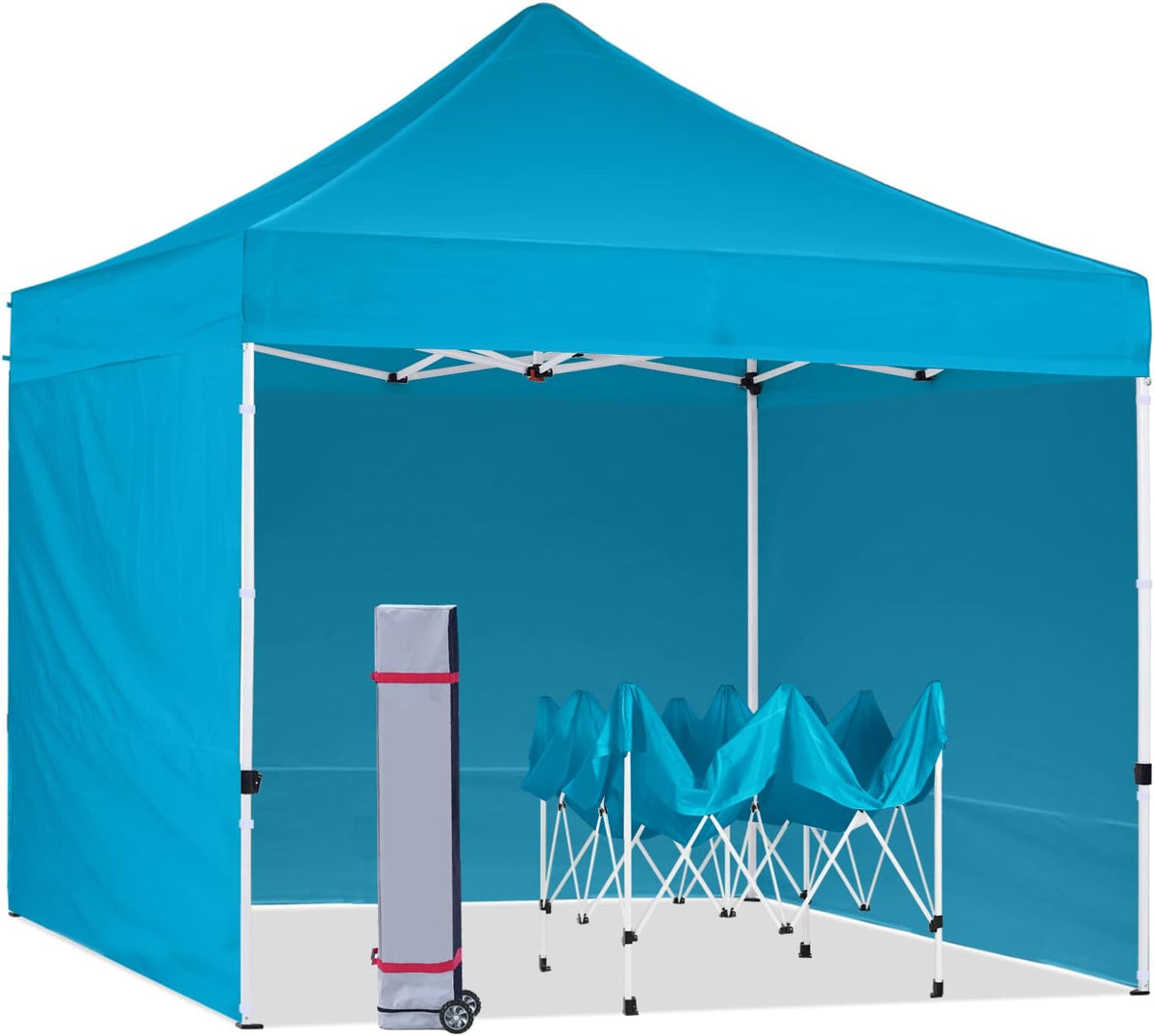 10x10FT Pop Up Canopy Tent Heavy Duty Commercial Instant Sun Shelter with Deluxe Roller Bag (Dark Gray) Y8084