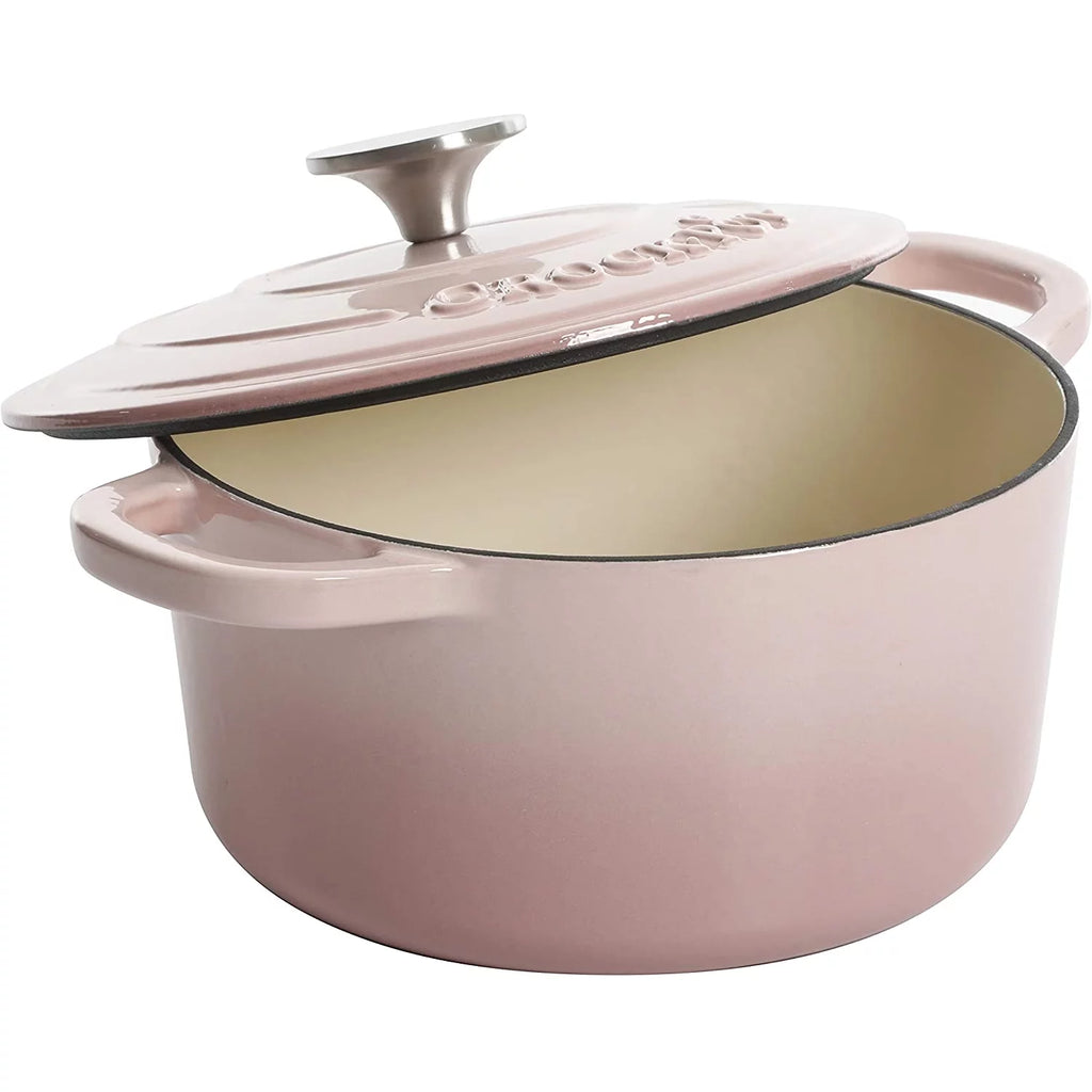 Blush Pink 5 Quart Enamel Cast Iron Dutch Oven D3795
