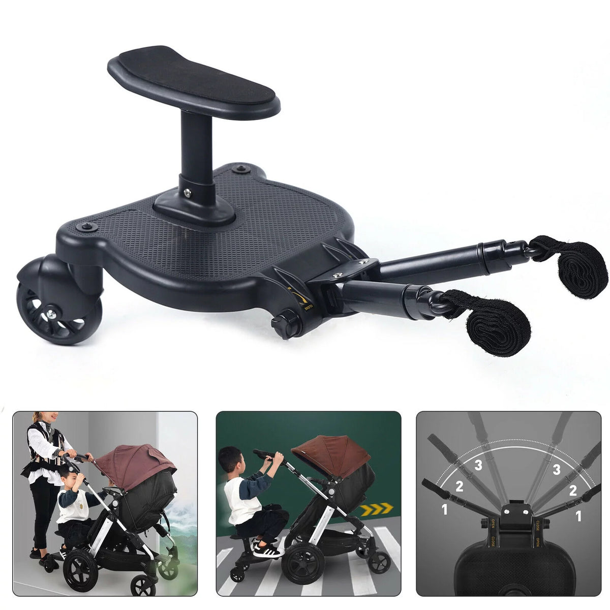2-in-1 Stroller Ride Board with Detachable Seat and Standing Platform T28763