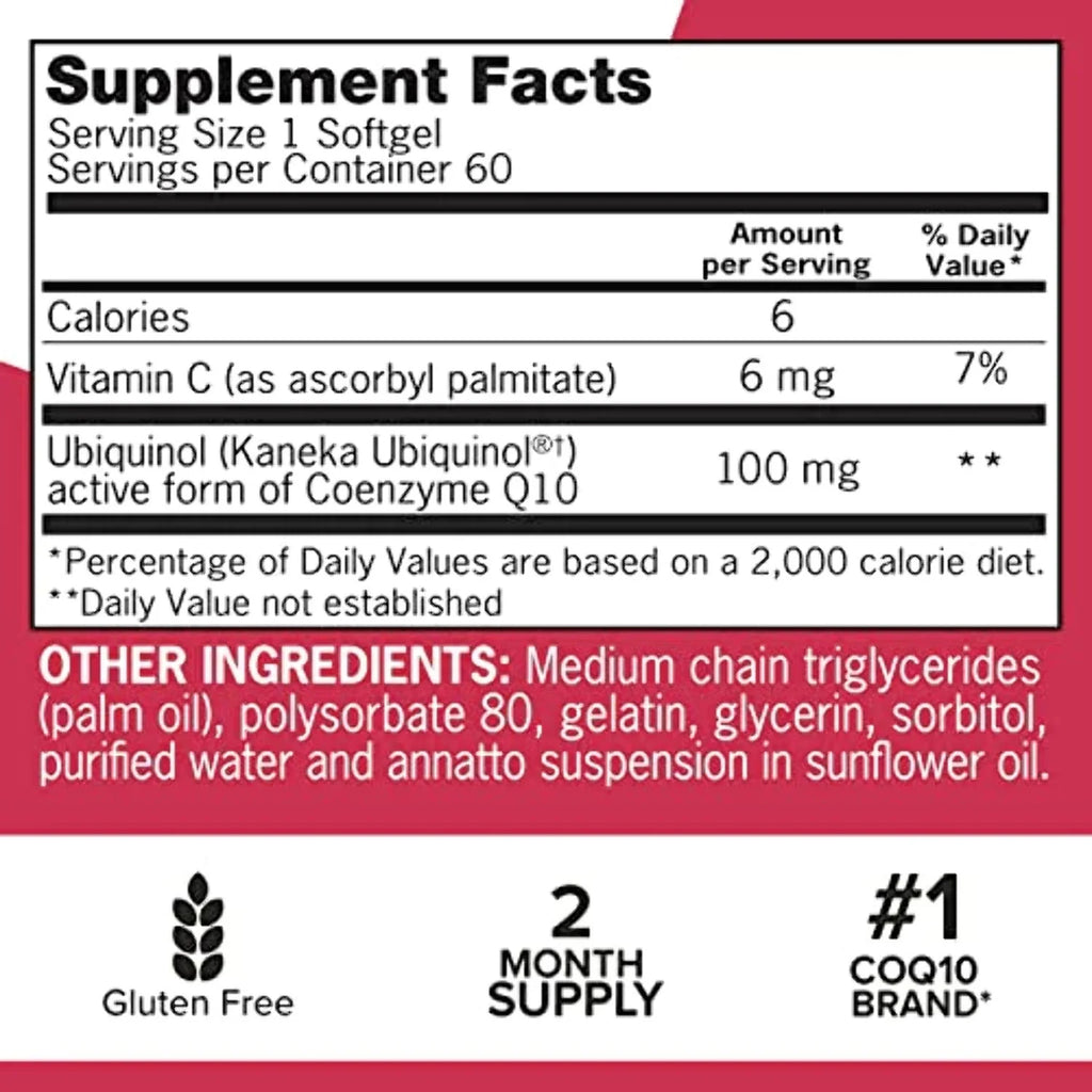 100mg CoQ10 Softgels, 60 Count C37059