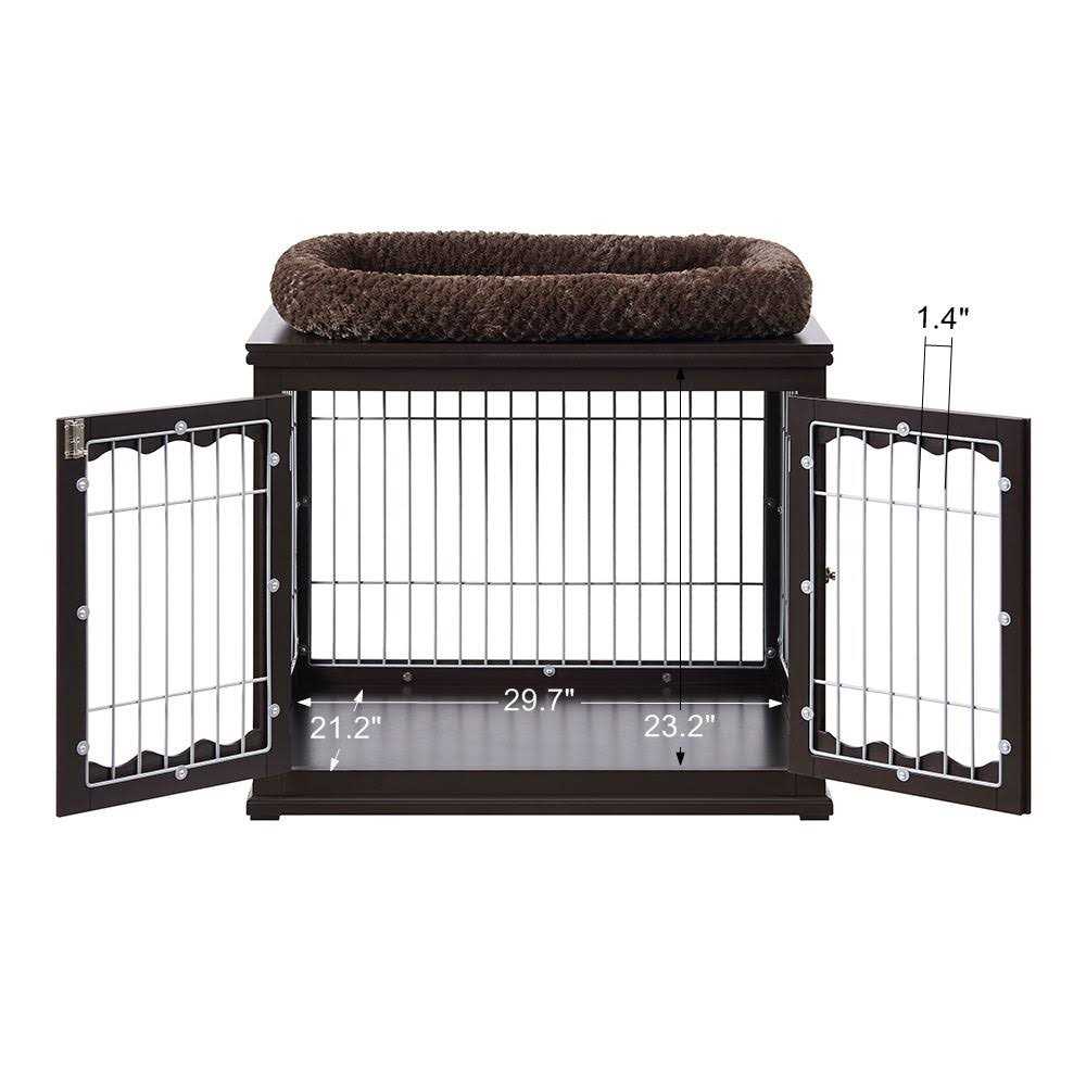 Wooden Dog Crate End Table with Cushion Z3942