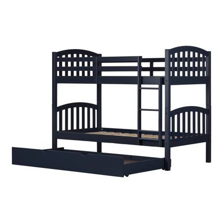 Twin Blue Bunk Beds with Trundle Y716